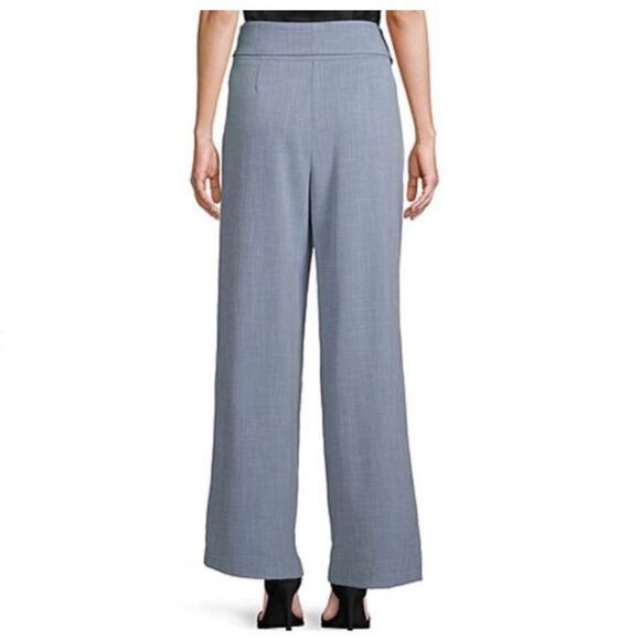 WORTHINGTON Women’s Wide Leg Blue Pants Size 12 Tie Belt Retro - Picture 2 of 12